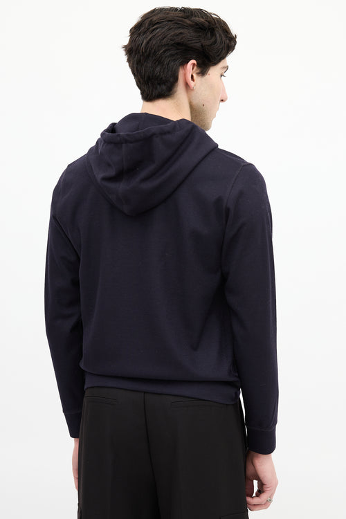 Norse Projects Navy Wool Hoodie