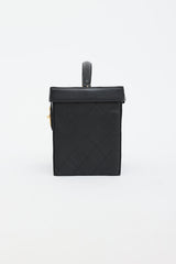 Chanel 1994 Large Leather Circle CC Vanity Case Bag