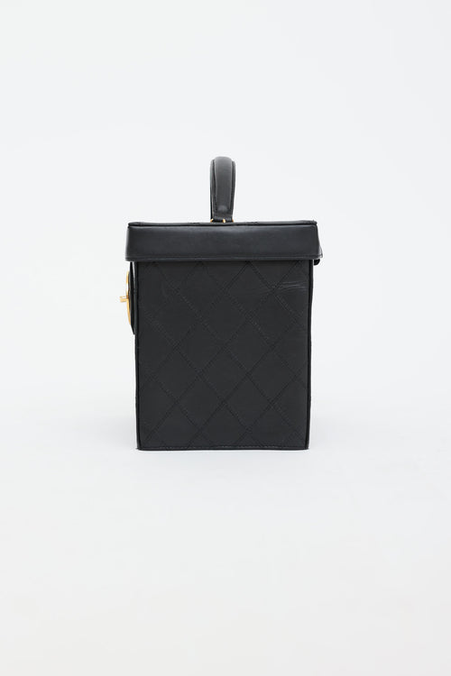 Chanel 1994 Large Leather Circle CC Vanity Case Bag