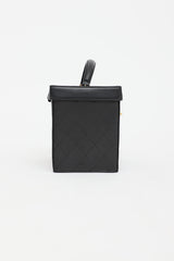 Chanel 1994 Large Leather Circle CC Vanity Case Bag