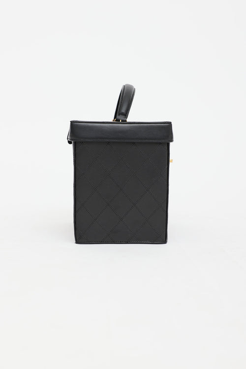 Chanel 1994 Large Leather Circle CC Vanity Case Bag