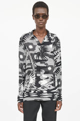 Saint Laurent 2013 Silk Printed Button Up Top