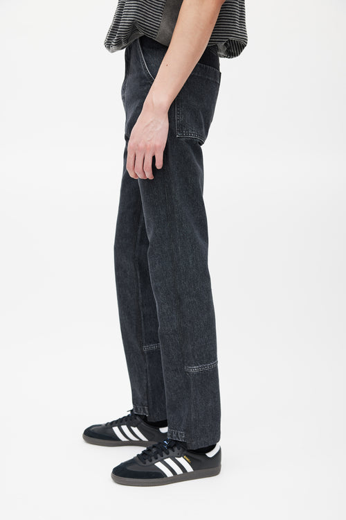 OAMC Black Straight Leg Washed Jeans