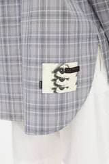 OAMC Grey & White Wool Plaid Shirt Jacket
