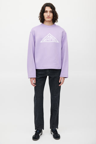 OAMC Purple & White Logo Neoprene Sweatshirt