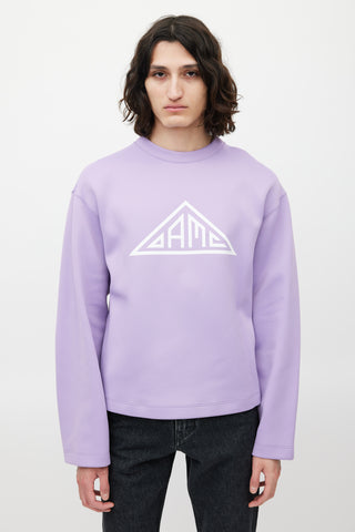 OAMC Purple & White Logo Neoprene Sweatshirt