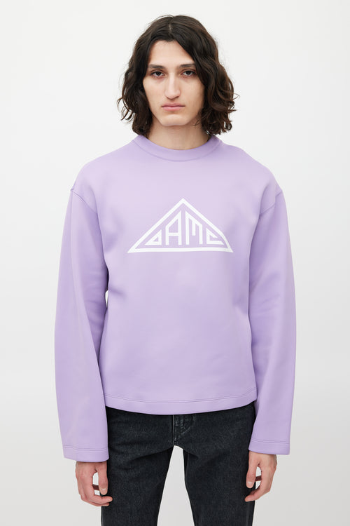OAMC Purple & White Logo Neoprene Sweatshirt