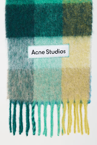 Acne Studios Wool & Mohair Checkered Scarf