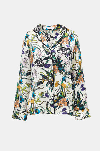 Olivia von Halle Silk Lila Eden Pajama Shirt