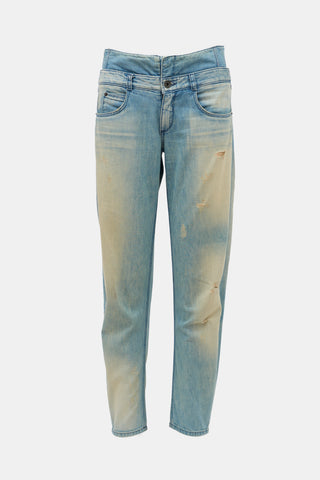 Theyskens' Theory Distressed Double Waist Jeans