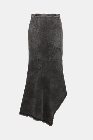 Olivier Theyskens Distressed Denim Maxi Skirt