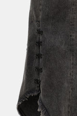 Olivier Theyskens Distressed Denim Maxi Skirt