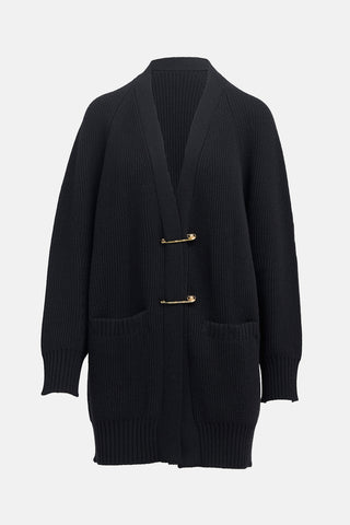 Versace Oversized Ribbed Knit Cardigan