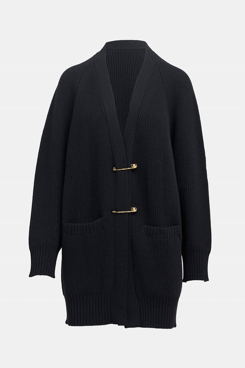 Versace Oversized Ribbed Knit Cardigan
