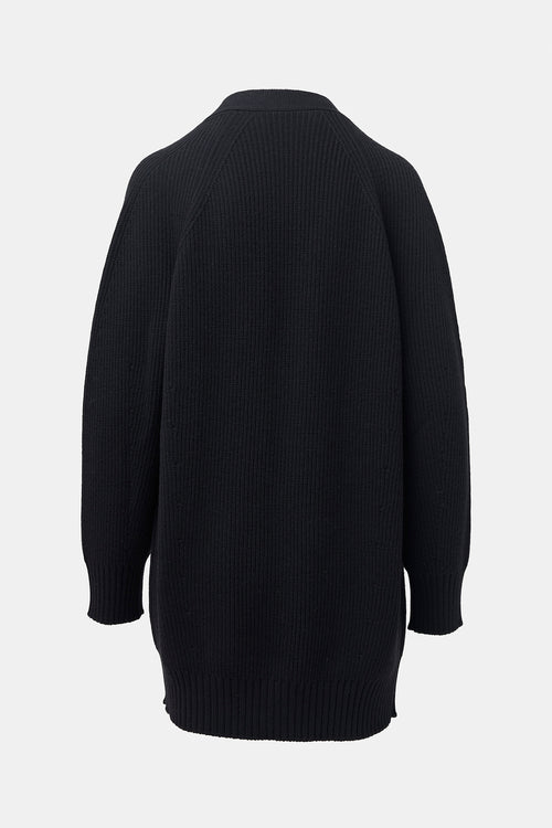 Versace Oversized Ribbed Knit Cardigan