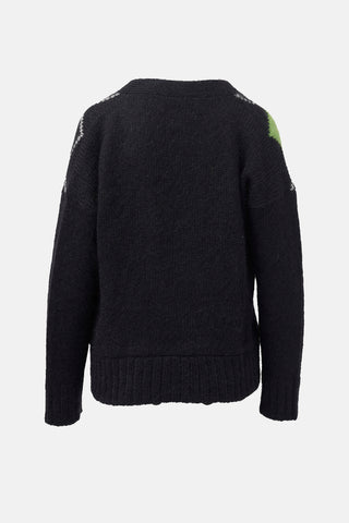 Plan C Mohair Argyle Cardigan