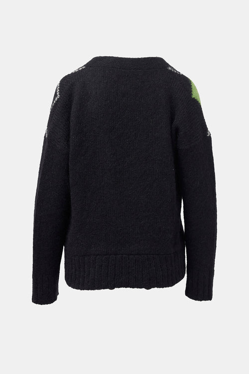Plan C Mohair Argyle Cardigan