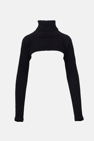 Birgitte Herskind Cropped Ribbed Knit Sweater