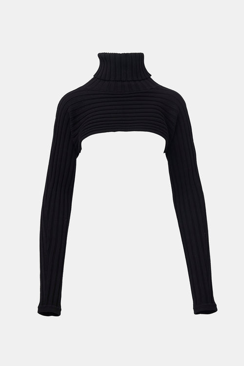 Birgitte Herskind Cropped Ribbed Knit Sweater