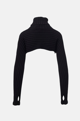 Birgitte Herskind Cropped Ribbed Knit Sweater
