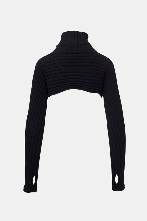 Birgitte Herskind Cropped Ribbed Knit Sweater