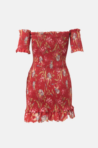 Zimmermann Linen Shirred Corsair Dress