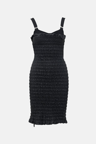 Proenza Schouler Leather Shirred Mini Dress