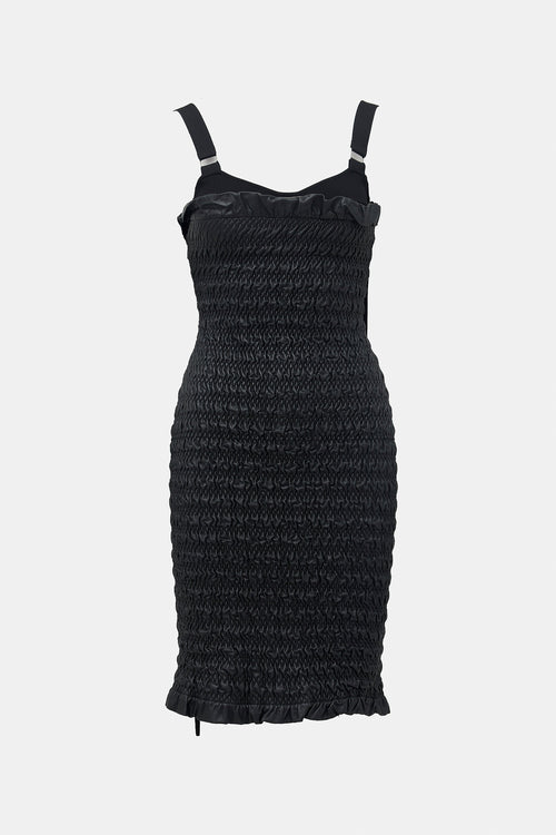 Proenza Schouler Leather Shirred Mini Dress