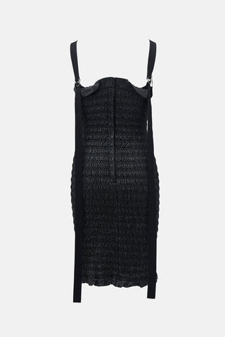 Proenza Schouler Leather Shirred Mini Dress