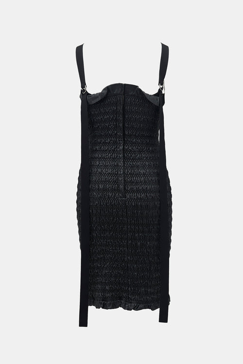 Proenza Schouler Leather Shirred Mini Dress