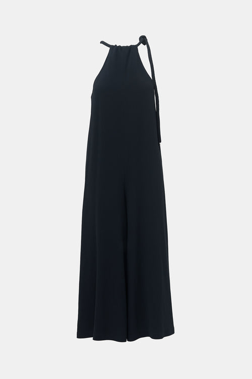 The Row Crepe Halter Japron Jumpsuit