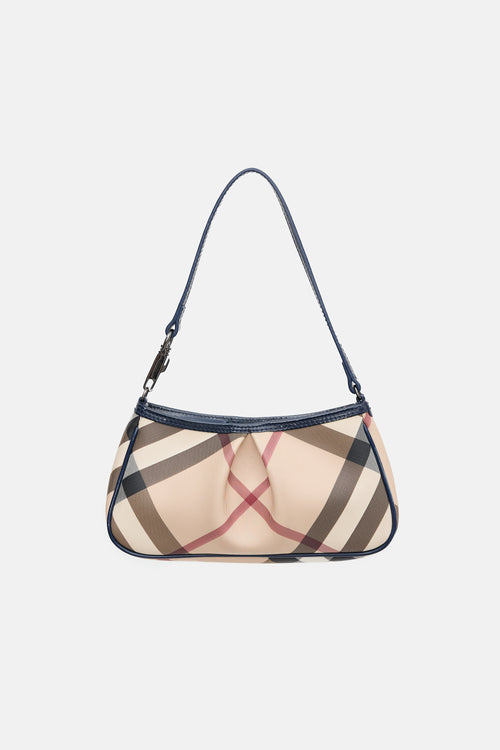 Burberry Patent & Check Shoulder Bag