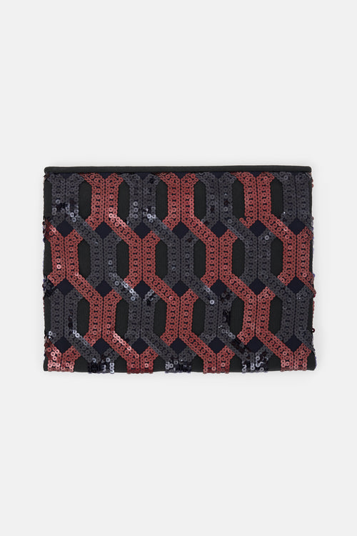 Miu Miu 2011 Sequin Overlay Pochette Pouch