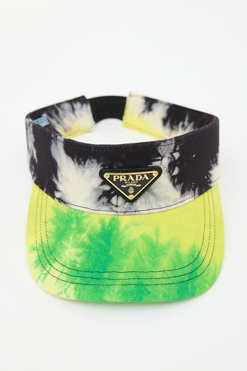 Prada Canvas Tie Dye Logo Visor