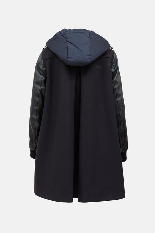 Moncler Blois Down Leather Coat