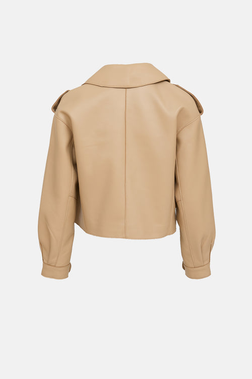 Ducie Leather Cropped Moto Jacket