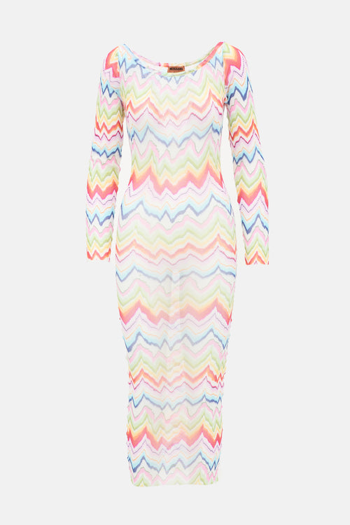 Missoni Sheer Mesh Printed Dress