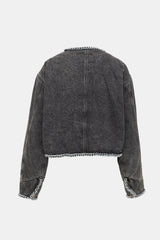 R13 Distressed Denim Chain Jacket