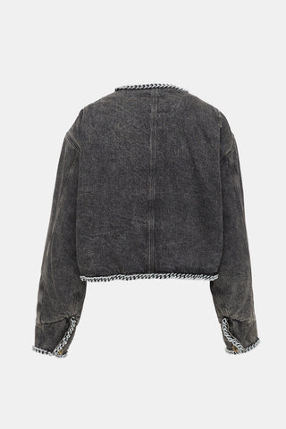 R13 Distressed Denim Chain Jacket