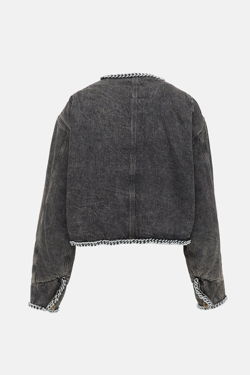 R13 Distressed Denim Chain Jacket