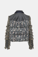 Sacai Leather & Tweed Biker Jacket