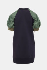 Sacai Nylon Sleeve Sweatshirt Dress