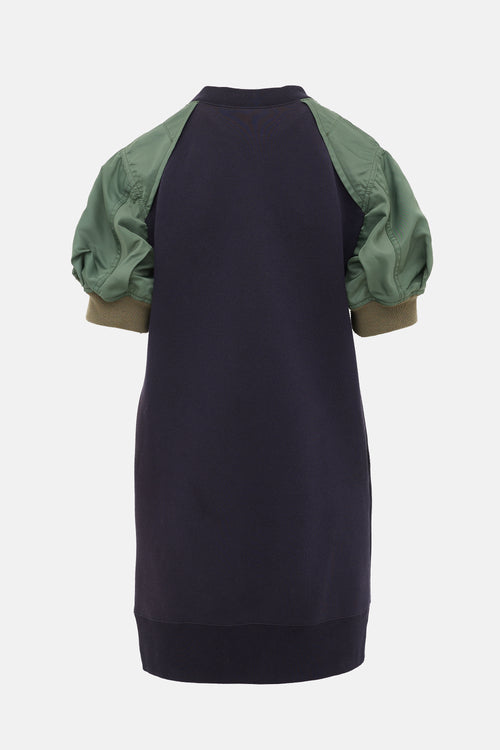 Sacai Nylon Sleeve Sweatshirt Dress
