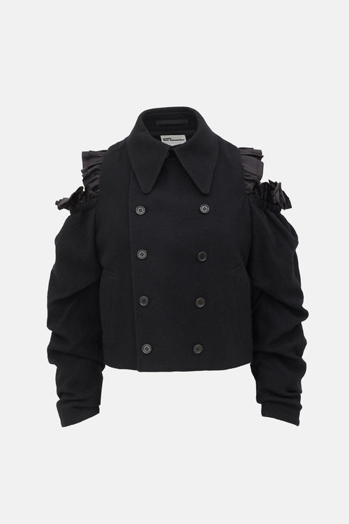 Noir Kei Ninomiya Wool Cut Out Ruched Jacket