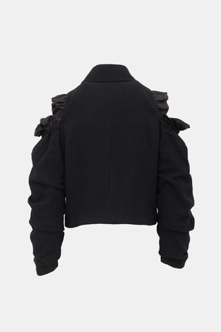 Noir Kei Ninomiya Wool Cut Out Ruched Jacket