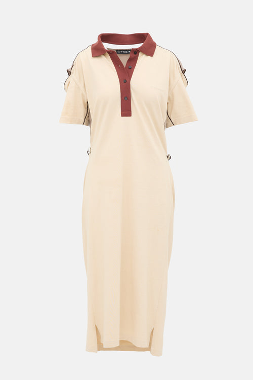 Y/Project Cutout Colour Block Polo Dress