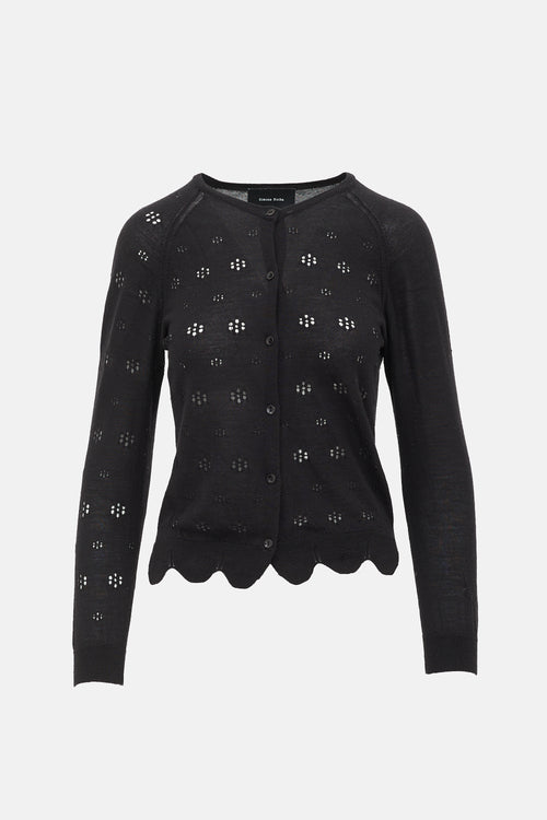 Simone Rocha Wool & Silk Pointelle Cardigan