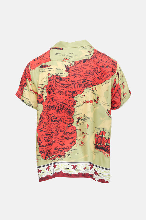 Bode Silk Printed Camp Collar Shirt