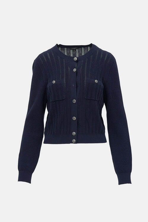 Chanel Ribbed Pointelle Cardigan