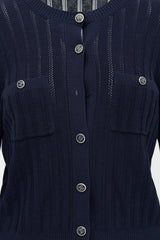 Chanel Ribbed Pointelle Cardigan